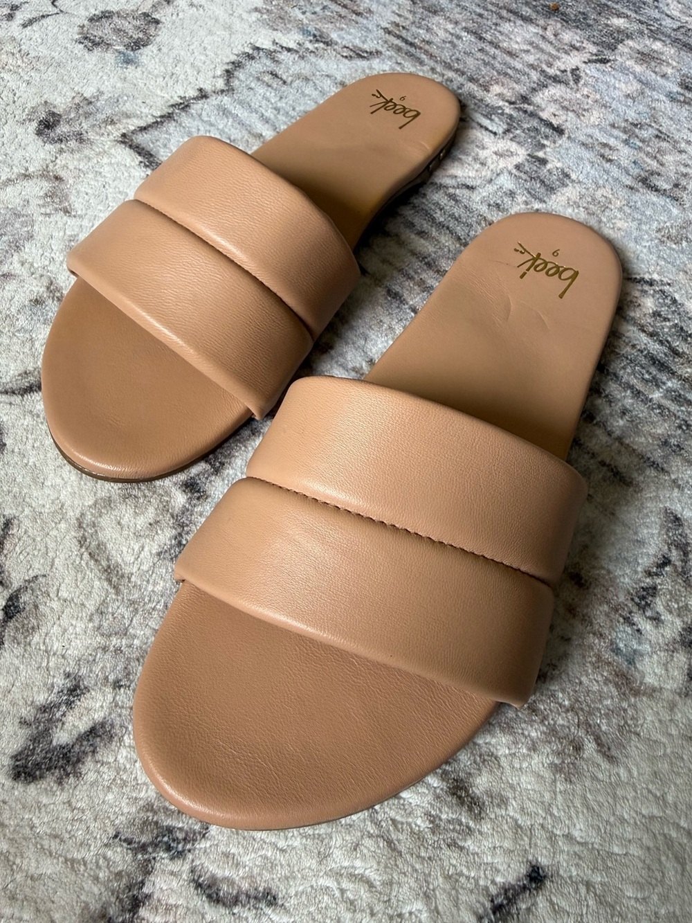 Beek Tan Padded Slide Sandals
